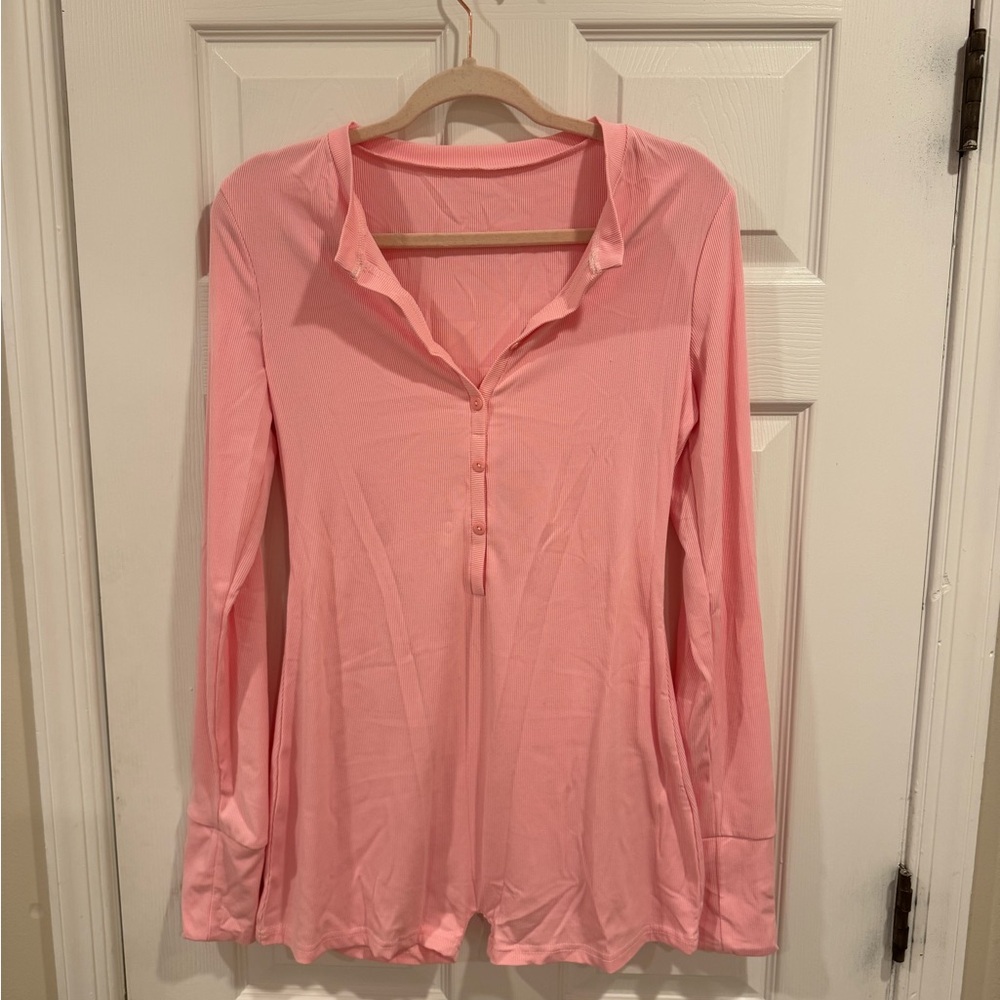 Pink Long Sleeve Women's Onesie